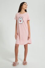 تنزيل الصورة على معرض الصور، Redtag-Pink-Cat-Chest-Print-NighT-Shirt-Nightshirts-Senior-Girls-9 to 14 Years