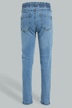 Load image into Gallery viewer, Redtag-Light-Wash-Pull-On-Jean-Jeans-Slim-Fit-Senior-Boys-9 to 14 Years