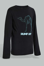تنزيل الصورة على معرض الصور، Redtag-Black-Camel-Print-Long-Sleeve-Tshirt-All-Over-Prints-Boys-2 to 8 Years