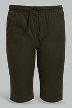 Load image into Gallery viewer, Redtag-Olive-Pull-On-Trouser-Short-Pull-On-Shorts-Senior-Boys-9 to 14 Years
