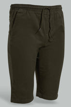 Load image into Gallery viewer, Redtag-Olive-Pull-On-Trouser-Short-Pull-On-Shorts-Senior-Boys-9 to 14 Years