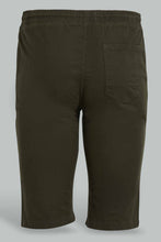 Load image into Gallery viewer, Redtag-Olive-Pull-On-Trouser-Short-Pull-On-Shorts-Senior-Boys-9 to 14 Years