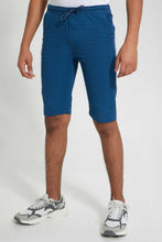 Load image into Gallery viewer, Redtag-Blue-Pull-On-Trouser-Short-Chino-Shorts-Senior-Boys-9 to 14 Years