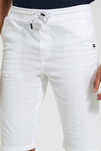 Load image into Gallery viewer, Redtag-White-Pull-On-Trouser-Short-Chino-Shorts-Senior-Boys-9 to 14 Years