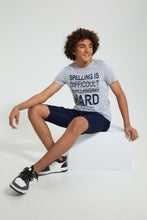 Load image into Gallery viewer, Redtag-Dark-Wash-Pull-On-Short-Denim-Shorts-Senior-Boys-9 to 14 Years