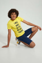 تنزيل الصورة على معرض الصور، Redtag-Blue-Pull-On-Short-Denim-Shorts-Senior-Boys-9 to 14 Years