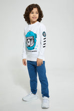 تنزيل الصورة على معرض الصور، Redtag-White-Bear-Space-Print-Crew-Neck-Sweatshirt-Sweatshirts-Boys-2 to 8 Years