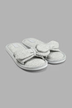 تنزيل الصورة على معرض الصور، Redtag-Grey-Bow-Trim-Slipper-Colour:Grey,-Filter:Women's-Footwear,-New-In,-New-In-Women-FOO,-Non-Sale,-S22A,-Section:Women,-Women-Slippers-Women's-