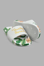 Load image into Gallery viewer, Redtag-Sunday-Slogan-Slide-Colour:White,-Filter:Women's-Footwear,-New-In,-New-In-Women-FOO,-Non-Sale,-S22A,-Section:Women,-Women-Flip-Flops-Women's-