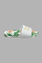 Load image into Gallery viewer, Redtag-Sunday-Slogan-Slide-Colour:White,-Filter:Women's-Footwear,-New-In,-New-In-Women-FOO,-Non-Sale,-S22A,-Section:Women,-Women-Flip-Flops-Women's-