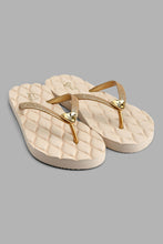 Load image into Gallery viewer, Redtag-Gold-Glitter-And-Trim-Flip-Flop-Colour:Gold,-Filter:Women's-Footwear,-New-In,-New-In-Women-FOO,-Non-Sale,-S22A,-Section:Women,-Women-Flip-Flops-Women's-