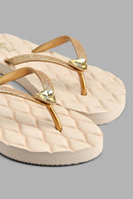 Load image into Gallery viewer, Redtag-Gold-Glitter-And-Trim-Flip-Flop-Colour:Gold,-Filter:Women's-Footwear,-New-In,-New-In-Women-FOO,-Non-Sale,-S22A,-Section:Women,-Women-Flip-Flops-Women's-