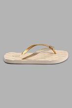 Load image into Gallery viewer, Redtag-Gold-Glitter-And-Trim-Flip-Flop-Colour:Gold,-Filter:Women's-Footwear,-New-In,-New-In-Women-FOO,-Non-Sale,-S22A,-Section:Women,-Women-Flip-Flops-Women's-