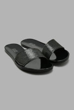 Load image into Gallery viewer, Redtag-Black-Diamante-Trim-Jelly-Mule-Colour:Black,-Filter:Women's-Footwear,-New-In,-New-In-Women-FOO,-Non-Sale,-S22A,-Section:Women,-Women-Flip-Flops-Women's-