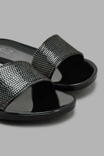 Load image into Gallery viewer, Redtag-Black-Diamante-Trim-Jelly-Mule-Colour:Black,-Filter:Women's-Footwear,-New-In,-New-In-Women-FOO,-Non-Sale,-S22A,-Section:Women,-Women-Flip-Flops-Women's-