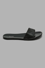 Load image into Gallery viewer, Redtag-Black-Diamante-Trim-Jelly-Mule-Colour:Black,-Filter:Women's-Footwear,-New-In,-New-In-Women-FOO,-Non-Sale,-S22A,-Section:Women,-Women-Flip-Flops-Women's-