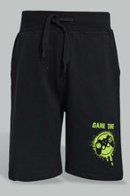 تنزيل الصورة على معرض الصور، Redtag-Black-Elasticated-Shorts-Active-Shorts-Boys-2 to 8 Years
