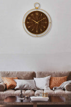 Load image into Gallery viewer, Redtag-Gold-Metal-Pendulum-Ring-Big-Circular-Clock-Wall-Clock-Home-Decor-
