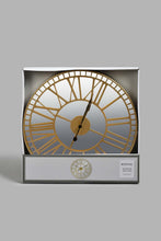 Load image into Gallery viewer, Redtag-Gold-Metal-Mirror-Emblishment-Wall-Clock-Wall-Clock-Home-Decor-