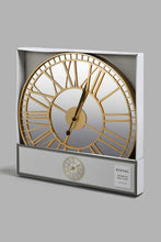 Load image into Gallery viewer, Redtag-Gold-Metal-Mirror-Emblishment-Wall-Clock-Wall-Clock-Home-Decor-