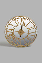 Load image into Gallery viewer, Redtag-Gold-Metal-Mirror-Emblishment-Wall-Clock-Wall-Clock-Home-Decor-