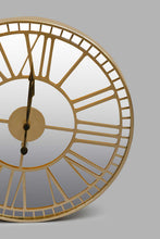 Load image into Gallery viewer, Redtag-Gold-Metal-Mirror-Emblishment-Wall-Clock-Wall-Clock-Home-Decor-