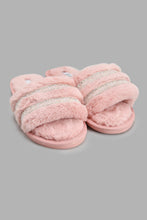 Load image into Gallery viewer, Redtag-Pink-Embelished-Trim-Slipper-Slippers-Women's-