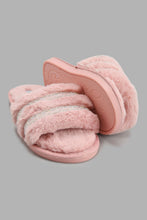 Load image into Gallery viewer, Redtag-Pink-Embelished-Trim-Slipper-Slippers-Women's-