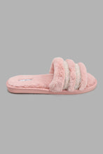 Load image into Gallery viewer, Redtag-Pink-Embelished-Trim-Slipper-Slippers-Women's-