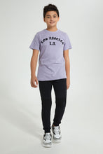 تنزيل الصورة على معرض الصور، Redtag-Lilac-Flock-T-Shirt-Graphic-Prints-Senior-Boys-9 to 14 Years