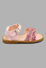 Load image into Gallery viewer, Redtag-Pink-Glitter-Strap-Sandal-Sandals-Infant-Girls-1 to 3 Years