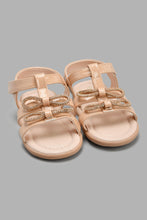 Load image into Gallery viewer, Redtag-Pink-Bow-Trim-Sandal-Sandals-Infant-Girls-1 to 3 Years