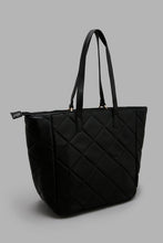 Load image into Gallery viewer, Redtag-Black-Tote-With-Quilting-And-Small-Pouch-Colour:Black,-Filter:Women's-Accessories,-New-In,-New-In-Women-ACC,-Non-Sale,-W21B,-Women-Handbags-Women-