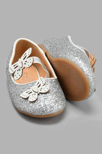 Load image into Gallery viewer, Redtag-Silver-Buttertfly-Trim-Ballerina-Ballerinas-Infant-Girls-1 to 3 Years