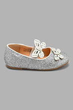 Load image into Gallery viewer, Redtag-Silver-Buttertfly-Trim-Ballerina-Ballerinas-Infant-Girls-1 to 3 Years