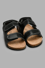 Load image into Gallery viewer, Redtag-Black-Cork-Sandal-Sandals-Infant-Boys-1 to 3 Years