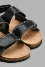 Load image into Gallery viewer, Redtag-Black-Cork-Sandal-Sandals-Infant-Boys-1 to 3 Years