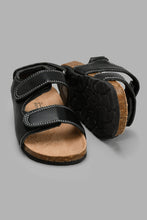 Load image into Gallery viewer, Redtag-Black-Cork-Sandal-Sandals-Infant-Boys-1 to 3 Years