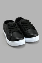 Load image into Gallery viewer, Redtag-Black-Lace-Up-Sneaker-Colour:Black,-Filter:Boys-Footwear-(1-to-3-Yrs),-INB-Casual-Shoes,-New-In,-New-In-INB-FOO,-Non-Sale,-S22A,-Section:Kidswear-Infant-Boys-1 to 3 Years