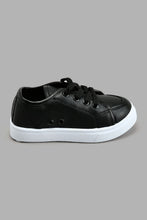 Load image into Gallery viewer, Redtag-Black-Lace-Up-Sneaker-Colour:Black,-Filter:Boys-Footwear-(1-to-3-Yrs),-INB-Casual-Shoes,-New-In,-New-In-INB-FOO,-Non-Sale,-S22A,-Section:Kidswear-Infant-Boys-1 to 3 Years