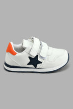 Load image into Gallery viewer, Redtag-White-Star-Trim-Slim-Runner-Colour:White,-Filter:Boys-Footwear-(1-to-3-Yrs),-INB-Casual-Shoes,-New-In,-New-In-INB-FOO,-Non-Sale,-S22A,-Section:Kidswear-Infant-Boys-1 to 3 Years
