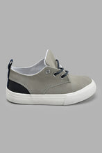Load image into Gallery viewer, Redtag-Grey-Lace-Up-Plimsoll-Plimsolls-Infant-Boys-1 to 3 Years