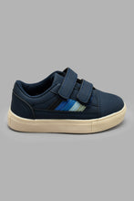 Load image into Gallery viewer, Redtag-Navy-Double-Velcro-Sneaker-Sneakers-Infant-Boys-1 to 3 Years