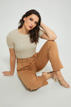 Load image into Gallery viewer, Redtag-Sand-Cargo-Pant-With-Belt-Trousers-Women's-0