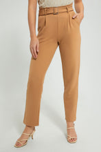 Load image into Gallery viewer, Redtag-Sand-Cargo-Pant-With-Belt-Trousers-Women's-0