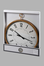 Load image into Gallery viewer, Redtag-Brown-Wooden-Hanging-Loop-Wall-Clock-Colour:Brown,-Filter:Home-Decor,-HMW-HOM-Wall-Clock,-New-In,-New-In-HMW-HOM,-Non-Sale,-S22A,-Section:Homewares-Home-Decor-
