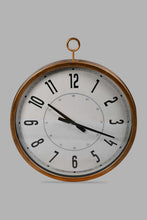 Load image into Gallery viewer, Redtag-Brown-Wooden-Hanging-Loop-Wall-Clock-Colour:Brown,-Filter:Home-Decor,-HMW-HOM-Wall-Clock,-New-In,-New-In-HMW-HOM,-Non-Sale,-S22A,-Section:Homewares-Home-Decor-
