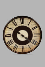 Load image into Gallery viewer, Redtag-Brown-Roman-Elegant-Wall-Clock-Colour:Brown,-Filter:Home-Decor,-HMW-HOM-Wall-Clock,-New-In,-New-In-HMW-HOM,-Non-Sale,-S22A,-Section:Homewares-Home-Decor-