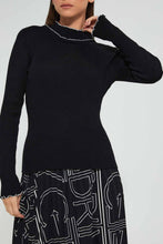 تنزيل الصورة على معرض الصور، Redtag-Black-Pullover-With-Contrast-Tipping-Celebrity-Pullovers,-Colour:Black,-Filter:Women's-Clothing,-New-In,-New-In-LDC,-Non-Sale,-S22A,-Section:Women,-TBL-Women's-