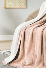 Load image into Gallery viewer, Redtag-Pale-Knit/-Sherpa-Reversible-Throw-Throws-Home-Bedroom-